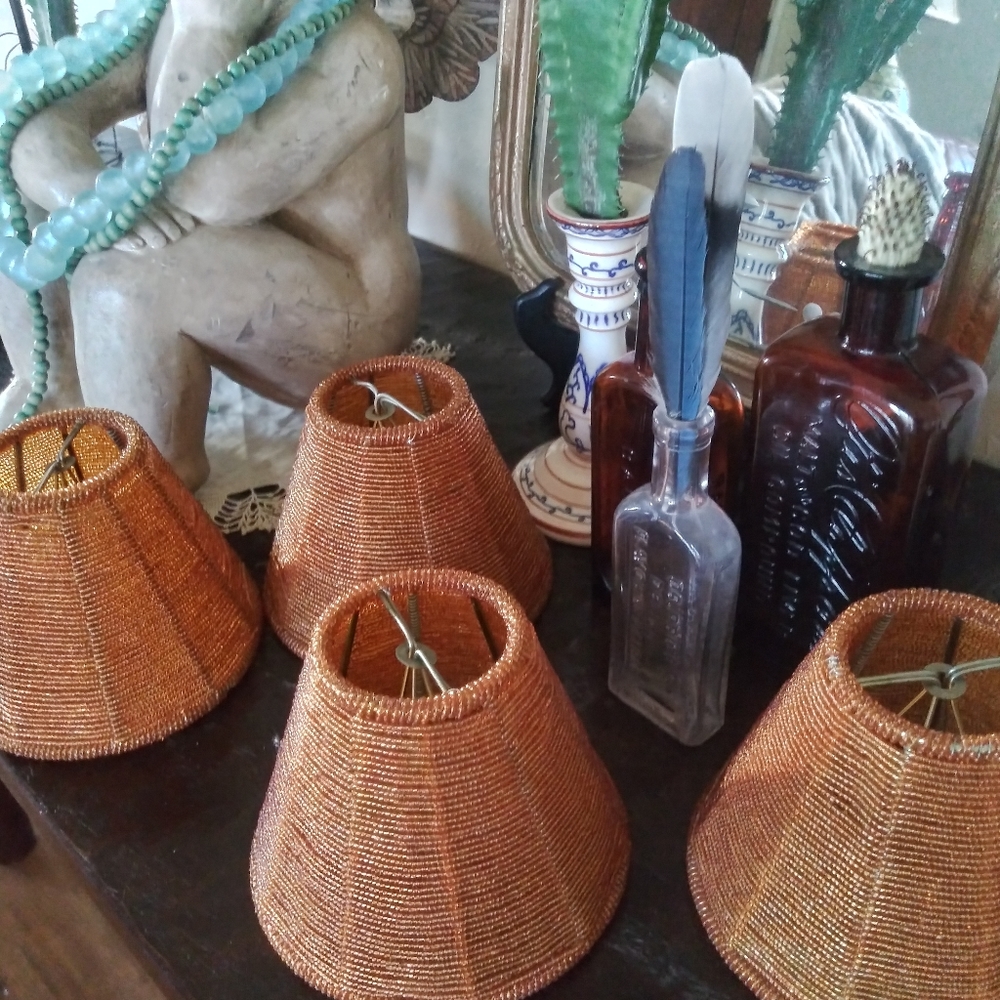 Glass beads Chandelier lamp shades set of 4